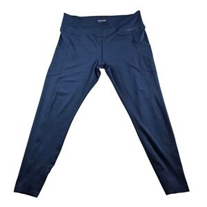 Eddie Bauer Athletic Yoga Leggings Women's Size XL Blue Stretch Pockets